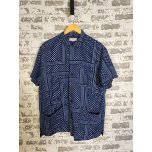 Wallace & Barnes‎ Camp Shirt Size Large Blue Bandana Print Pockets